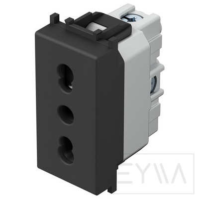 BPresa 2P+T 16A Nero